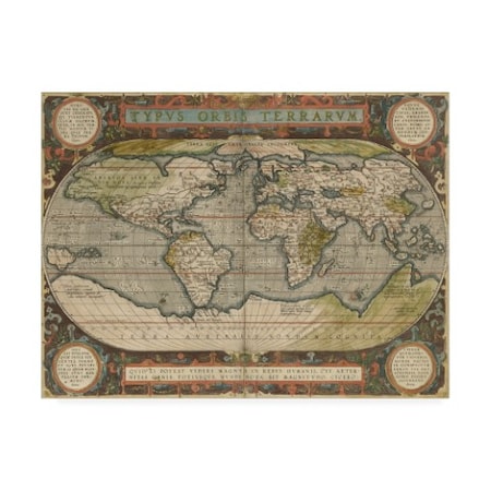 Vision Studio 'Antique World Map 36X48' Canvas Art,14x19